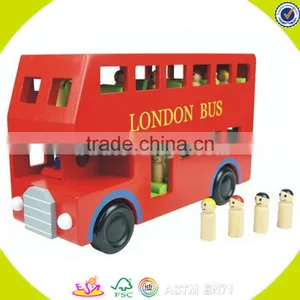Wholesale London Wooden Double Decker Bus Toy Funny Kids Wooden Double Decker Bus Toy Best Double Decker Bus Toy W04A161 thumbnail-2