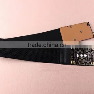 Wholesale Hollowed Pattern Alloy Buckle Elastic Women Lady Waist Belt thumbnail-6