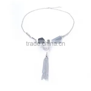 Assorted Geometric Beads Chain Necklace Long Chain Tassel Necklace thumbnail-6