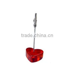 Red Heart Shape Clip Card Holder for IP in USA, Resin Clips, Plastic Metal Clips thumbnail-1