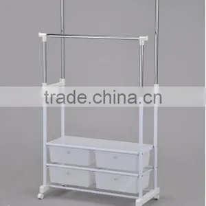 Movable Metal Garment Rack With Storage Drawer/clothes Rack thumbnail-1