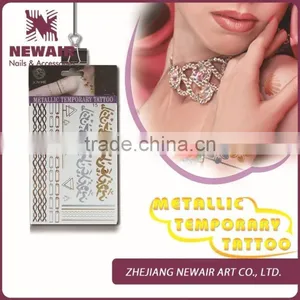 2016 Artificial Girl for Sex Gold Silver Metallic Water Transfer Printing Temporary Tattoo Sticker thumbnail-2