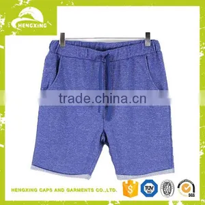 Blue Mens French Terry Cotton Rolled Cuff Shorts thumbnail-1