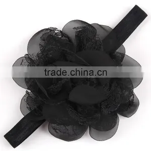YA-04 2015 Sales Hot Lace Chiffon Flower Children's Hair Band thumbnail-3