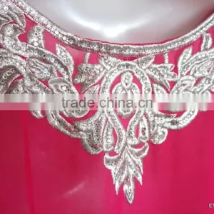 PINK EMBROIDERED Georgette CAFTAN Kaftan Tunic Poncho Zip Cover up thumbnail-5