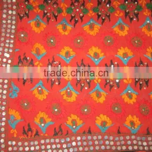Deep Rust Orange PHULKARI GEORGETTE DUPATTA SHAWL, Sequin Hand Embroidery thumbnail-3