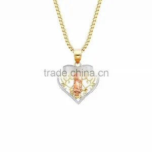 Three Tone Plated Mythological Heart Shape Pendant thumbnail-1