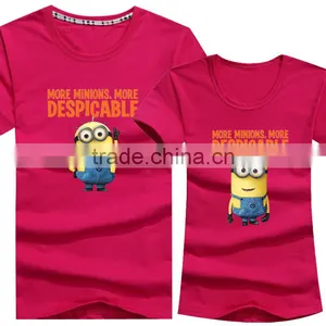 Custom Fashion Design Cartoon Print Yellow Couple T-Shirt thumbnail-3