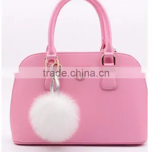 Myfur Cute Baby Pink Color Custom Real Fox Fur Balls Key Ring thumbnail-6