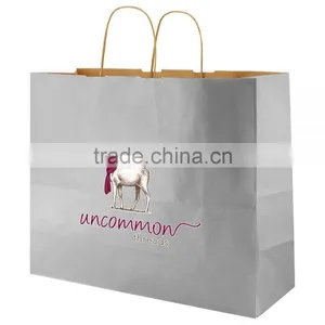 USA Made Precious Metal Kraft Shopping Bag - Made of Natural Kraft Paper, Dimensions Are 16" x 6" x 13" and Comes With Your Logo thumbnail-3