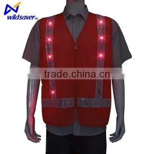 High Visible Reflective Traffic Safety Vest With Led Light thumbnail-1