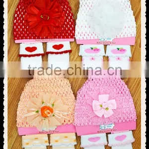 Popular Knitted Newborn Baby Hat+socks Set thumbnail-1