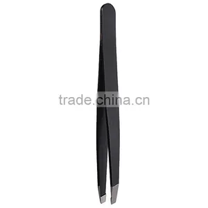 2016 High Quality Lowest Price Black High Quality Stainless Steel Slanted Tip Eyebrow Tweezer Hair Removal Makeup Clip Tool thumbnail-1