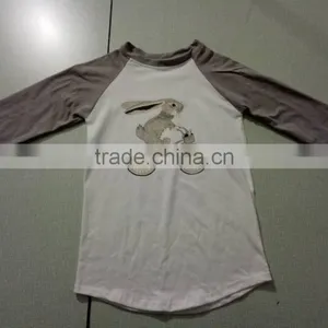 Factory in China Kids Tops Spring Long Sleeve Icing Shirt Children Easter Bunny Shirt Baby Girls Icing Ruffle Shirts thumbnail-1