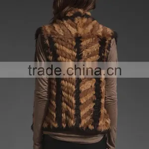 China Factory Wholesale YR570 Wholesale and Retail China Supply Hand Knit Rabbit Fur Wear Vests thumbnail-5