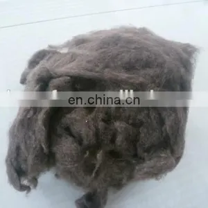 Factory Price Dehaired Yak Wool Dark Brown 19.0mic/26mm thumbnail-1