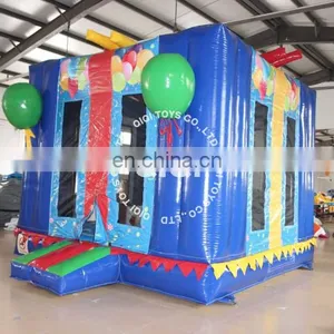 2013 Birthday Gift Box Trampoline/jumping Bed, EN14960, Blue thumbnail-5