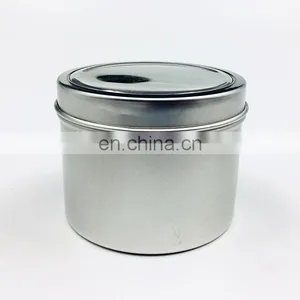 Quality Aluminum Alloy Round Travel Candle Tin Box With Clear Window thumbnail-4