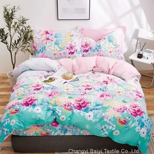 100% Polyester Fabric Pigment Printing Bedsheet Microfiber Woven Fabric for Home Textile Microfiber Bedding Set thumbnail-1