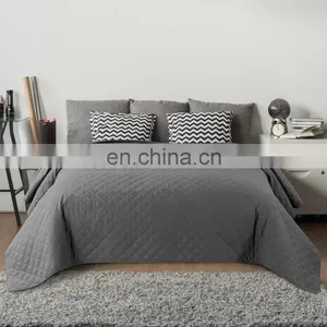 Wholesale High Quality Full Size Grey 100% Polyester Comforter Quilt Set For Adult thumbnail-3