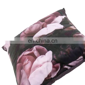 Home Decor Square 18x18 Inches Pillow Case Black and Purple Flowers Vintage Style Watercolor Decorative Pillowcase thumbnail-6