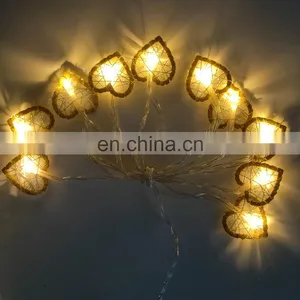 10L Led Gold Glitter Heart Night Strip Light With Bead Home Decor Ceiling Lights Indoor Valentine's Day Decoration Lighting thumbnail-7