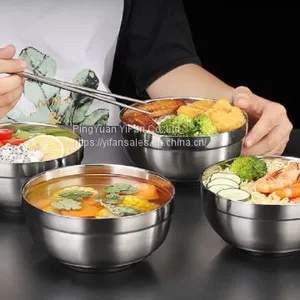 Heavy Duty Heat Insulated Brushed Stainless Steel Serving Bowls thumbnail-1