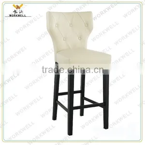 WorkWell Leather High Leg Wooden Bar Chair Kw-D4061 thumbnail-4