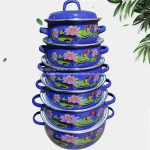 6pcs Vitreous Enamel Pot Enamel Tableware thumbnail-1