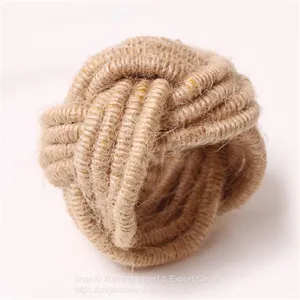 Wholesale Cheap Napkin Rings Jute Napkin Holder for Wedding Party Dinner Table Decor thumbnail-4