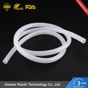 Silicone Braided Reinforced Tubing for Liquid Food Transport Machine Silicone Fiber Tube thumbnail-1