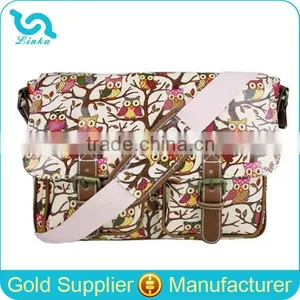 Wholesale Owl Pattern Oilcloth Bags Adjustable Shoulder Strap School Bag thumbnail-1