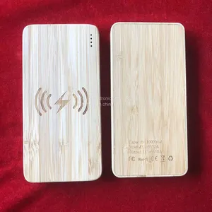 Wireless Charging Bank Made of Bamboo 10000 Mah thumbnail-3