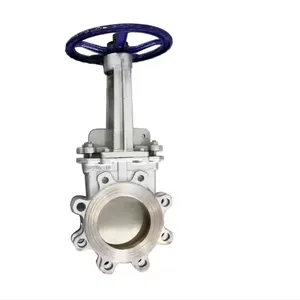 CF8 SS 303/304/316L/201 Stainless Steel Knife Gate Valve Pneumatic Petal Type 8 Inch Dn80 Knife Gate Valve thumbnail-1