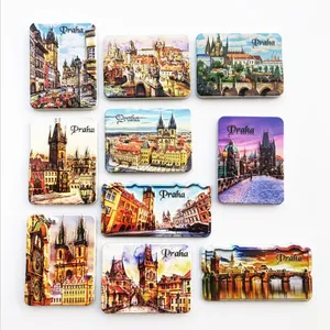Wholesale Price Personalized Europe Czech Republic Praha Tourist Souvenirs Custom 3D Poly Resin Polyresin Refrigerator Fridge Magnet Factory thumbnail-1