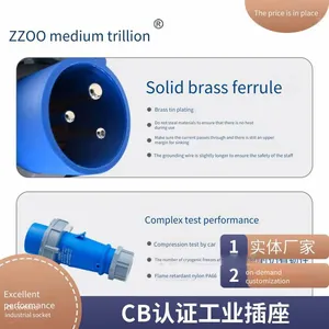 Zhongzhao Nylon Concealed Industrial Socket for Construction Sites and Wharves With ul and Tuv Certifications, Ip67 Waterproof and Dustproof thumbnail-1