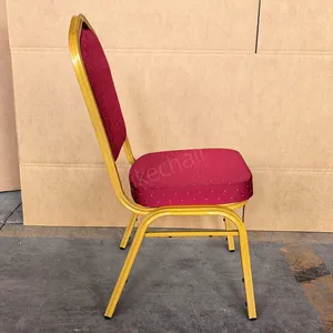 Günstiger Preis, stapelbare Metallrahmenstühle mit dicker Polsterung, BS 5852 feuerhemmend, Tragfähigkeit 500lbs, TÜV-zertifizierte Bankettstühle thumbnail-4