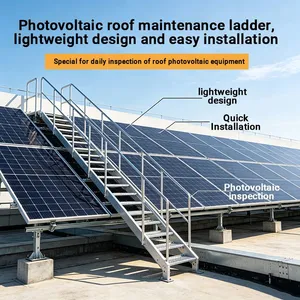Galvanized Steel High Altitude Safety Cage Ladder Anti Fall Vertical Ladder for Warehouse & Workshop thumbnail-1