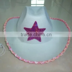 Factory Custom 100% Orange Wool Felt Black Western Cheap Felt Cowboy Hard Hat With Decoration thumbnail-6