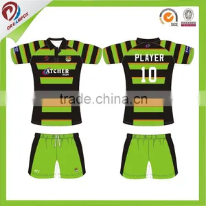 Wholesale China Factory Rugby Jersey Green and Yellow thumbnail-2