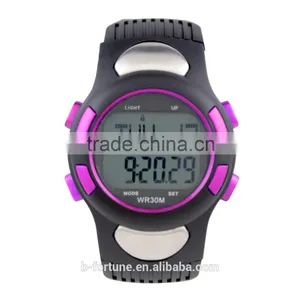 LP1365 Plastic Case LCD Stainless Steel Case Back Pedometer Crane Sports Heart Rate Monitor Sports Watch thumbnail-2
