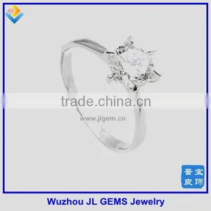 8 Hearts and Arrows Cubic Zirconia Silver Inlaid Ring Jewelry thumbnail-1