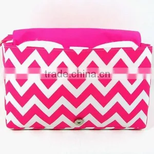 Nappy Bag Organizer Personalized Pink and White Chevron Diaper Bag thumbnail-4
