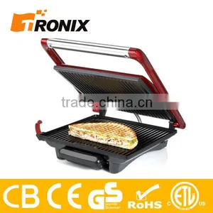 CE GS RoHS UL 4 SLICE RED STAINLESS STEEL PANINI GRILL thumbnail-1