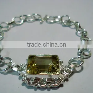 Faceted Citrine Natural Stone Metal Bracelets thumbnail-1