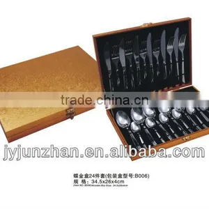 2013 New Design Stainless Steel Cutlery in Wooden Box, Elegant Flatware thumbnail-1