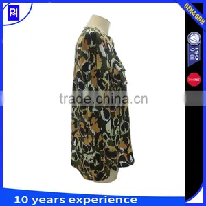 100% Silk CDC Printed Shirt Blouse for Lady's Women Classic Long Sleeve Casual Fit thumbnail-3