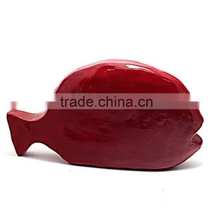 Red Wood Fish Shape Wooden Home Decor Crafts thumbnail-1