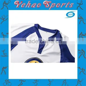 Custom Made Blue White Rugby Jersey With Logo and Number thumbnail-4