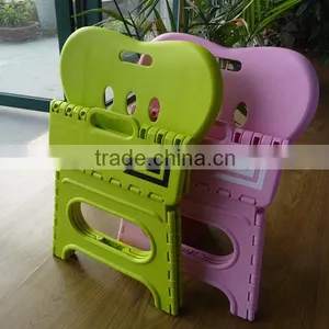 2016 New Design Plastic Kids Portable Folding Step Stool With Backrest thumbnail-2
